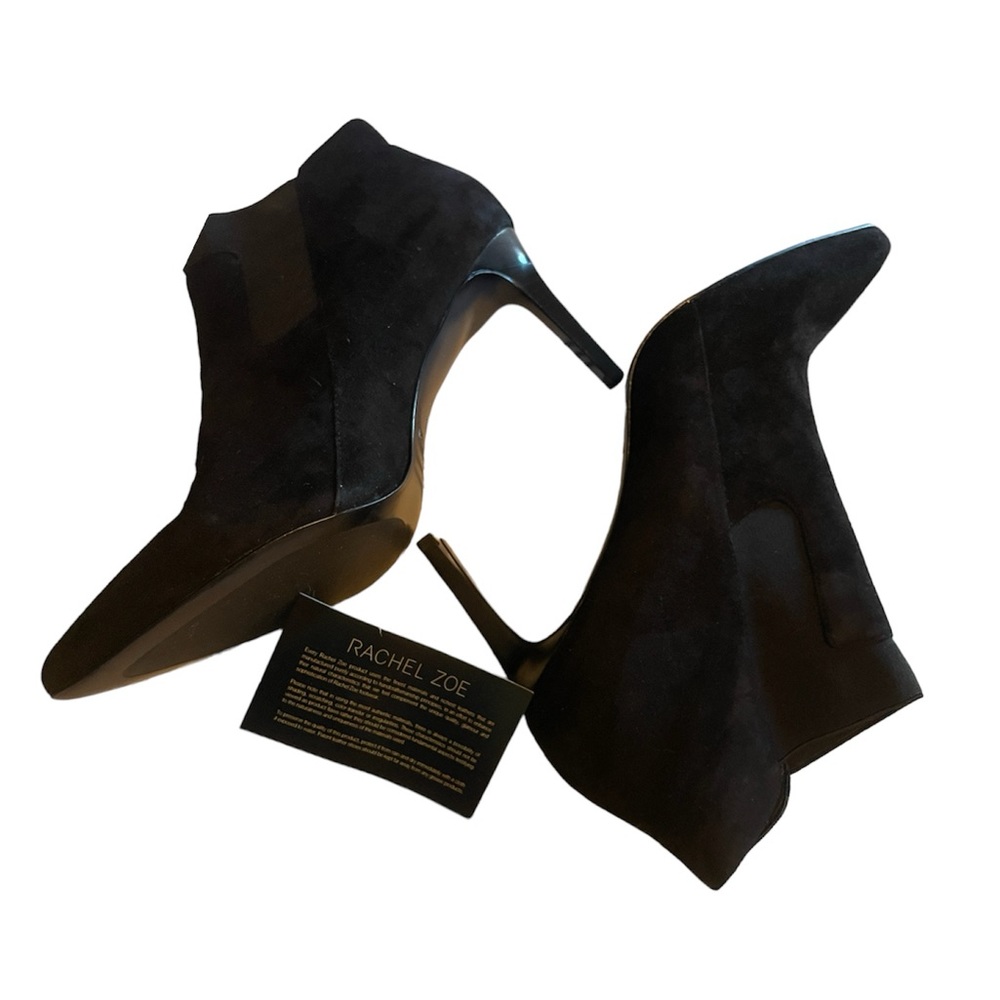 Rachel Zoe Black Suede Leather Heeled Booties Size 11 NWOT